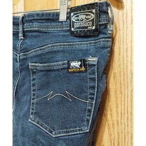 Parasuco Jeans Women's Size 9 Style 8121 Blue Denim Flair‎ Retro Logo 90s Y2K